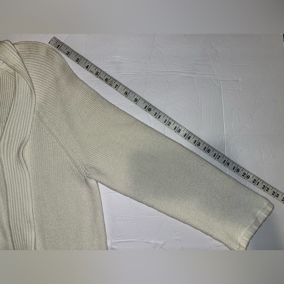 Talbots Cream Colored One Button Cardigan Sweater with Long Sleeves - Picture 8 of 11